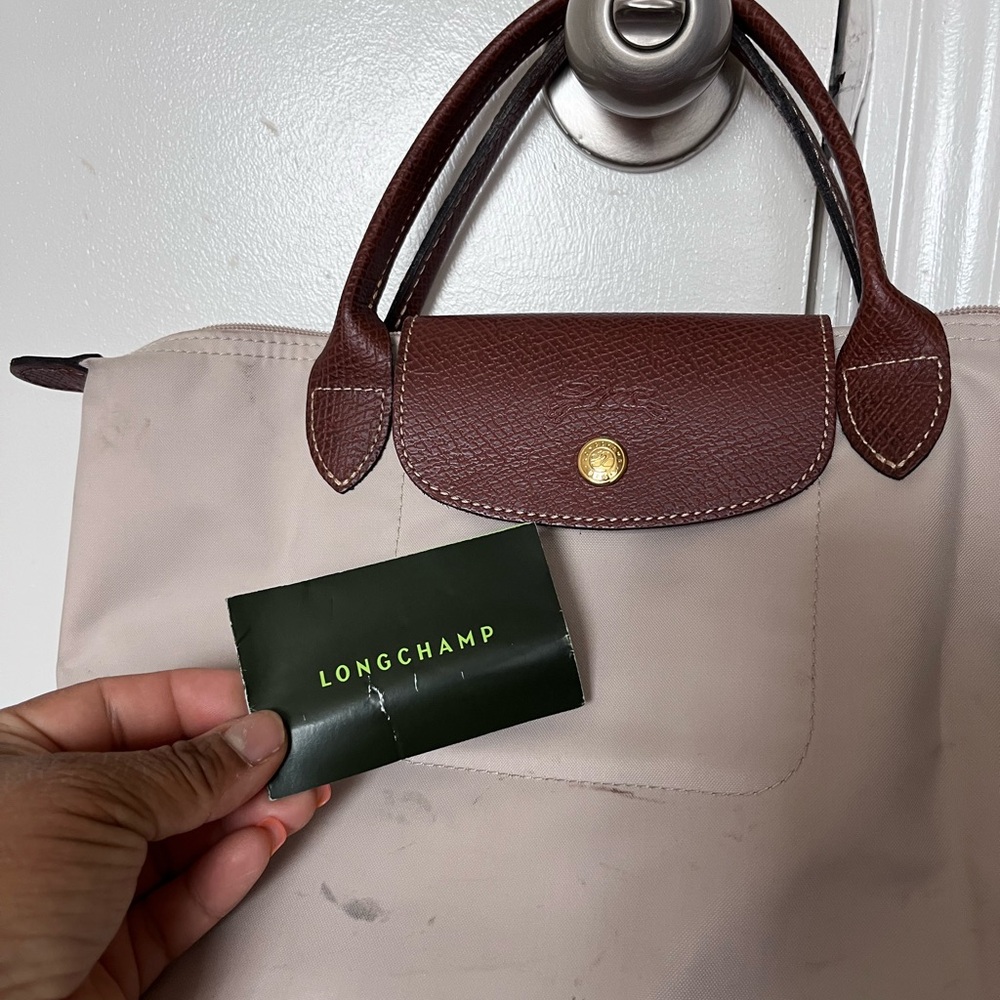 Longchamp Brown and Cream Tote Bag